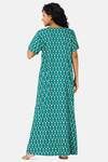 Naiduhall Cotton Full Length Nightdress - Dark Green — thumbnail 4
